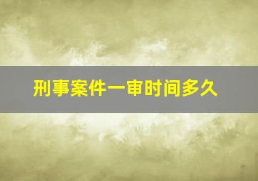 刑事案件一审时间多久