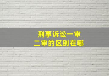 刑事诉讼一审二审的区别在哪