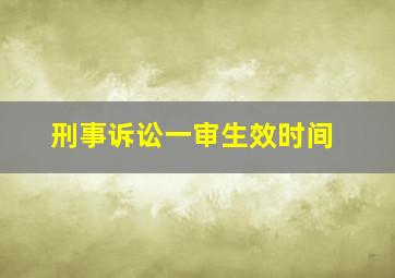 刑事诉讼一审生效时间