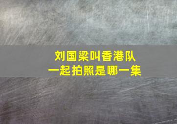 刘国梁叫香港队一起拍照是哪一集