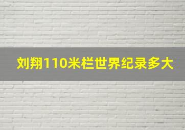 刘翔110米栏世界纪录多大