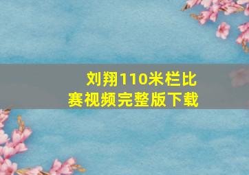 刘翔110米栏比赛视频完整版下载