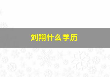 刘翔什么学历