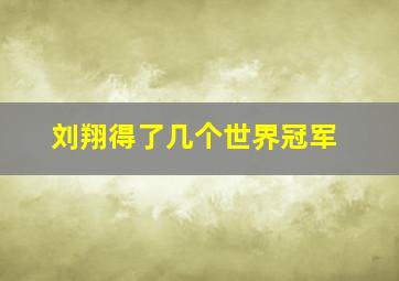 刘翔得了几个世界冠军