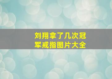 刘翔拿了几次冠军戒指图片大全