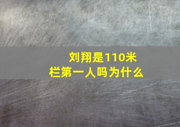 刘翔是110米栏第一人吗为什么