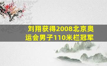 刘翔获得2008北京奥运会男子110米栏冠军