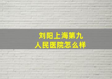 刘阳上海第九人民医院怎么样