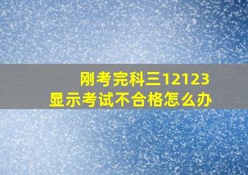 刚考完科三12123显示考试不合格怎么办