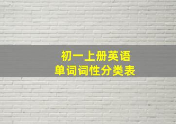 初一上册英语单词词性分类表