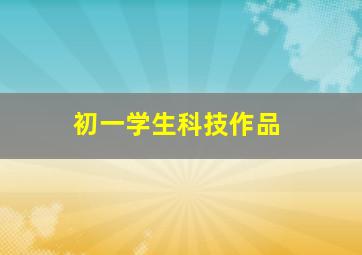 初一学生科技作品