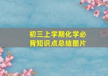 初三上学期化学必背知识点总结图片