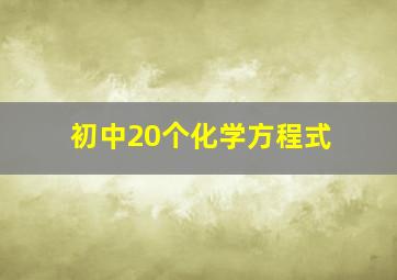 初中20个化学方程式