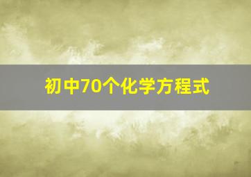 初中70个化学方程式