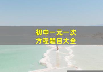 初中一元一次方程题目大全