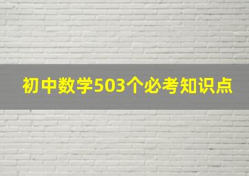 初中数学503个必考知识点