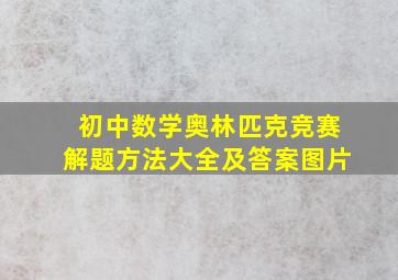 初中数学奥林匹克竞赛解题方法大全及答案图片