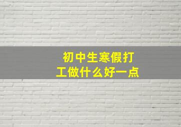 初中生寒假打工做什么好一点