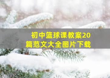 初中篮球课教案20篇范文大全图片下载