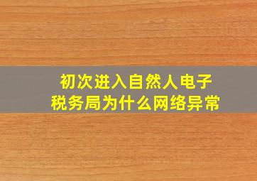 初次进入自然人电子税务局为什么网络异常