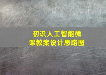 初识人工智能微课教案设计思路图