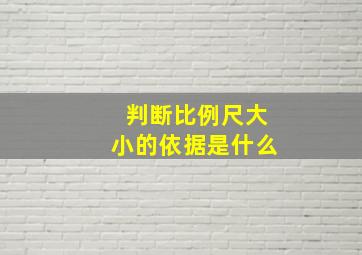 判断比例尺大小的依据是什么