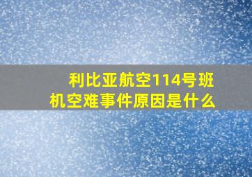 利比亚航空114号班机空难事件原因是什么