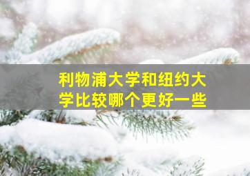 利物浦大学和纽约大学比较哪个更好一些