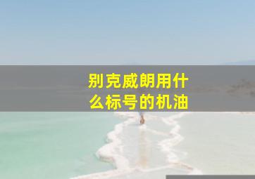 别克威朗用什么标号的机油