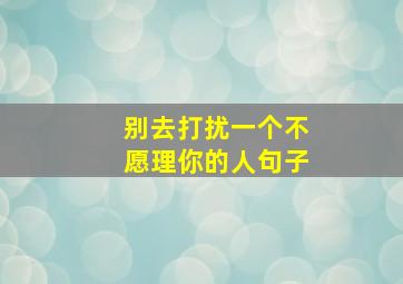 别去打扰一个不愿理你的人句子