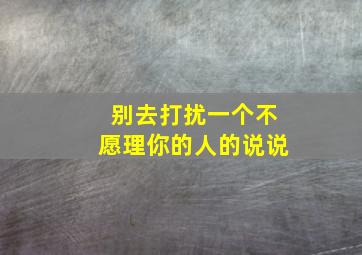 别去打扰一个不愿理你的人的说说