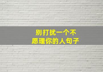 别打扰一个不愿理你的人句子