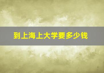 到上海上大学要多少钱