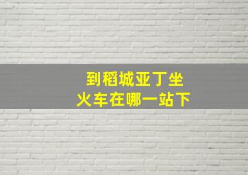 到稻城亚丁坐火车在哪一站下