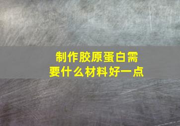 制作胶原蛋白需要什么材料好一点