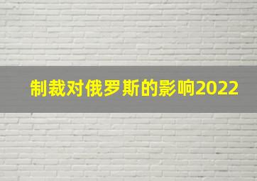 制裁对俄罗斯的影响2022