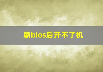 刷bios后开不了机