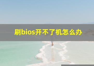 刷bios开不了机怎么办