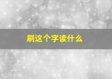 刷这个字读什么