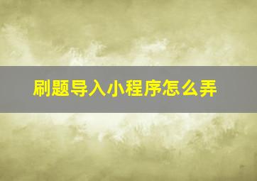 刷题导入小程序怎么弄