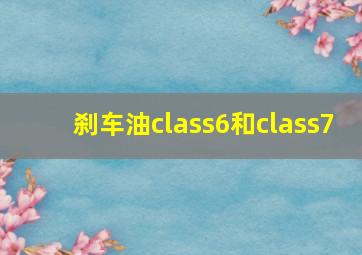 刹车油class6和class7