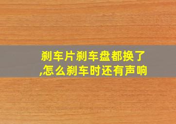 刹车片刹车盘都换了,怎么刹车时还有声响