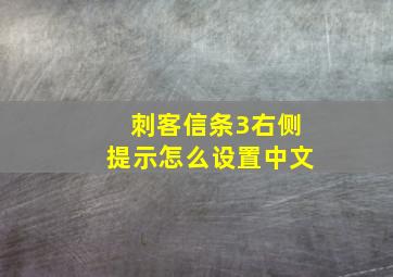 刺客信条3右侧提示怎么设置中文