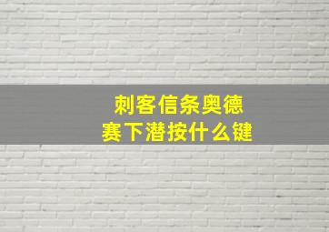 刺客信条奥德赛下潜按什么键