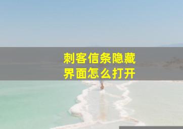 刺客信条隐藏界面怎么打开