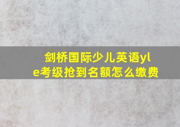 剑桥国际少儿英语yle考级抢到名额怎么缴费