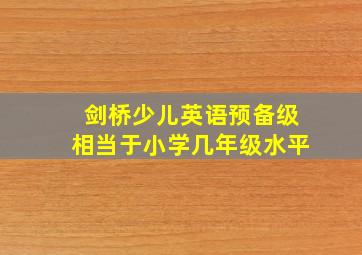 剑桥少儿英语预备级相当于小学几年级水平