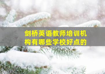 剑桥英语教师培训机构有哪些学校好点的