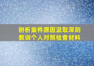 剖析案件原因汲取深刻教训个人对照检查材料