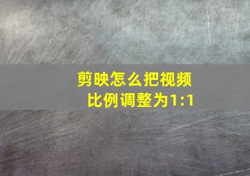 剪映怎么把视频比例调整为1:1